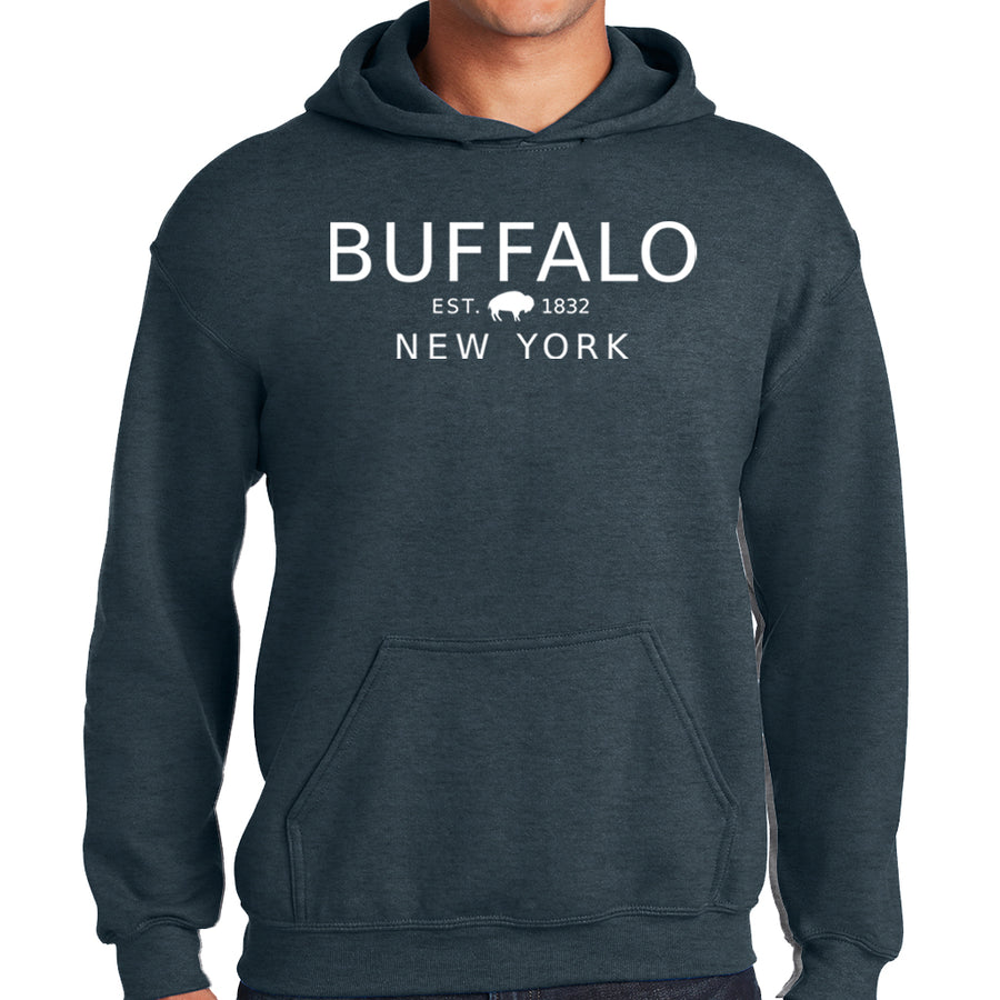 Buffalo NY 1832 Dark Heather Hooded Sweatshirt